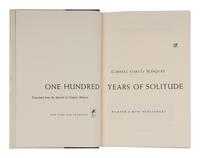 GARCIA MARQUEZ, Gabriel (1927-2014). One Hundred Years of Solitude . Gregory Rabassa, translator. New York and Evanston: Harper & Row, 1970.