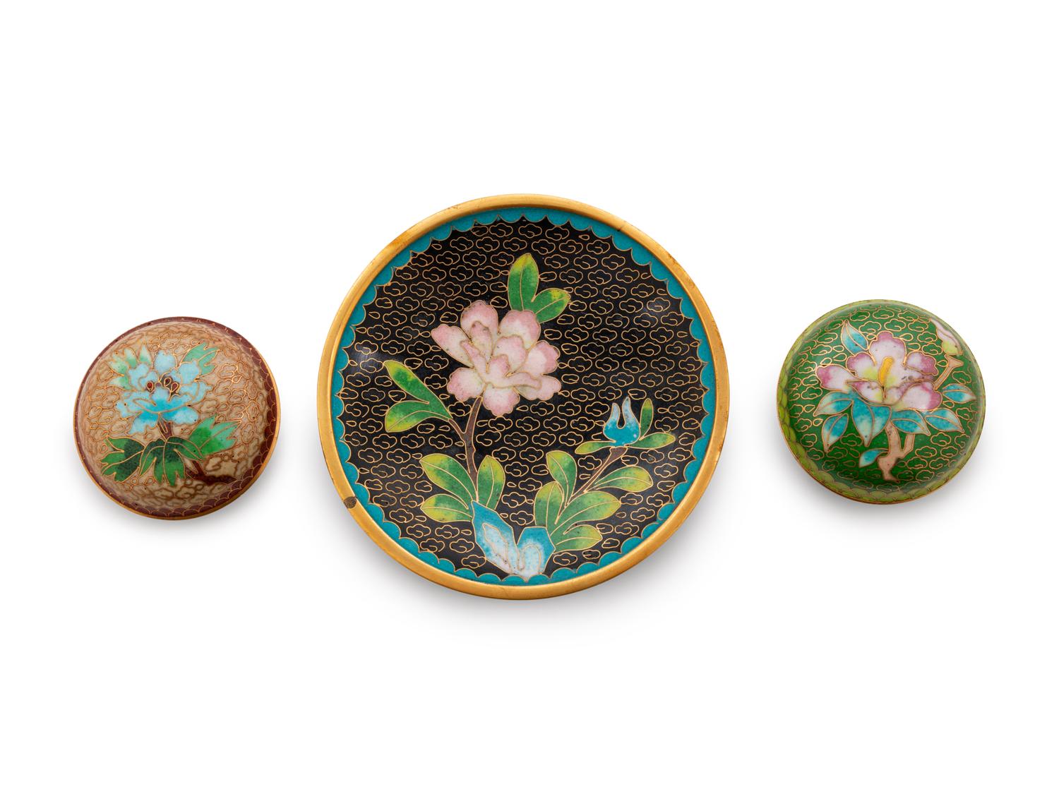 Five Chinese Cloisonné Enameled Articles