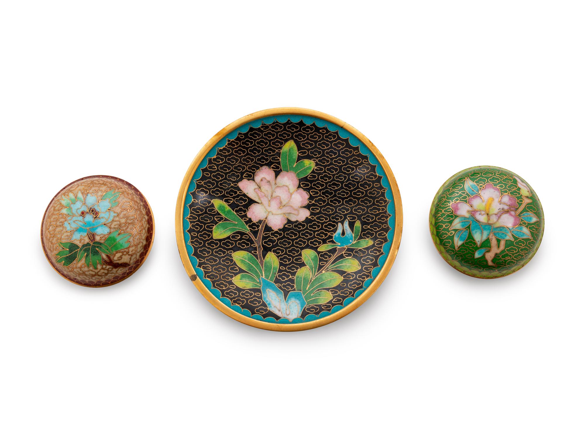 Five Chinese Cloisonné Enameled Articles