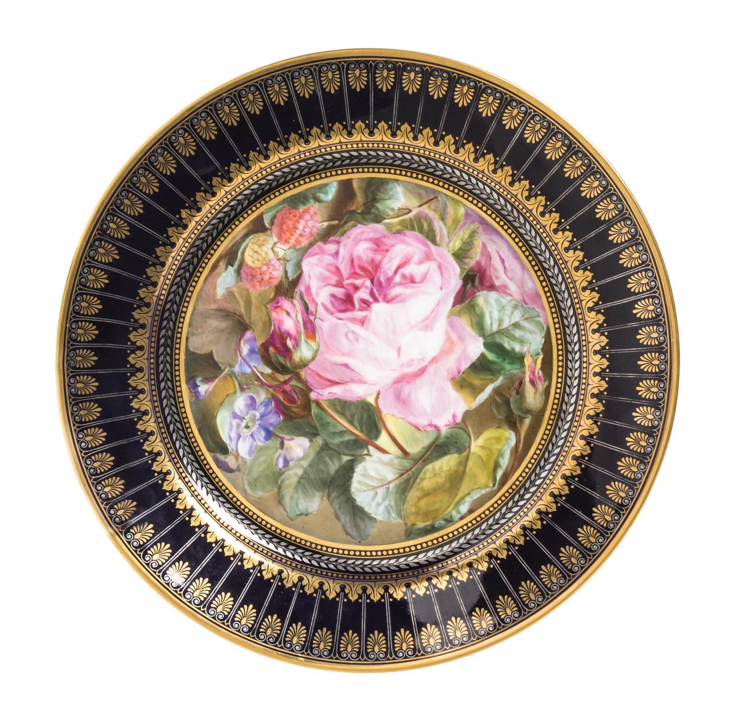 A Sevres Porcelain Plate, Diameter 9 1/2 inches.