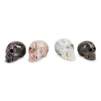 Four Carved Hardstone and Semiprecious Stone Skulls