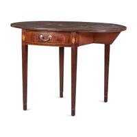 A Federal Inlaid Mahogany One-Drawer Pembroke Table