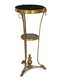 An Empire Style Brass Mounted Gueridon Table