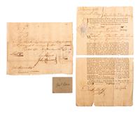 [COLONIAL AND REVOLUTIONARY WAR] Lot of 3 documents and clipped signature of General Henry Knox.