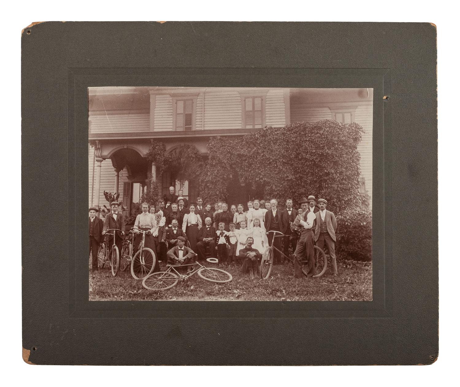 [EARLY PHOTOGRAPHY - CYCLING]. 14 photographs of featuring bicycles and other wheeled devices.