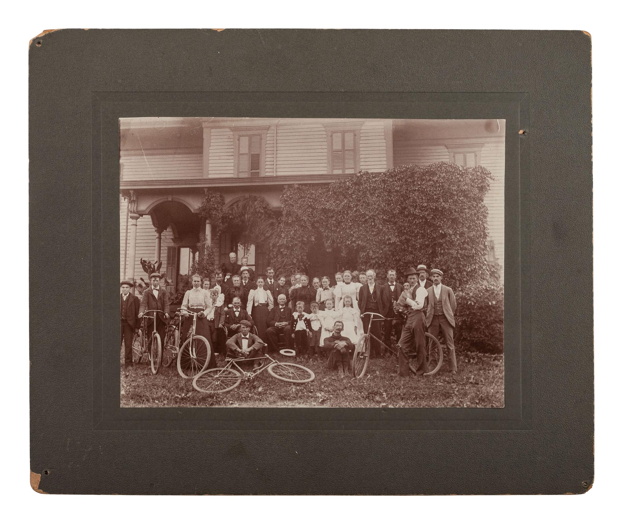[EARLY PHOTOGRAPHY - CYCLING]. 14 photographs of featuring bicycles and other wheeled devices.