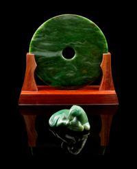 Two Hardstone Articles Height of larger 12 inches.
