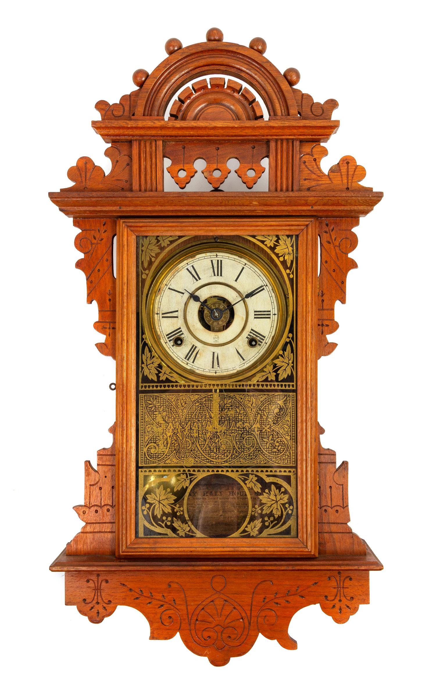 A Victorian Eastlake Style Wall Clock