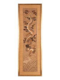 A Embroidered Silk ‘Dragon’ Panel
