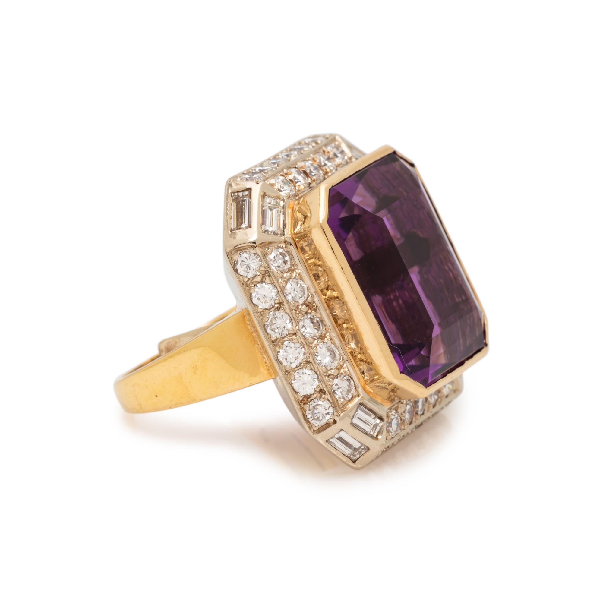 AMETHYST AND DIAMOND RING