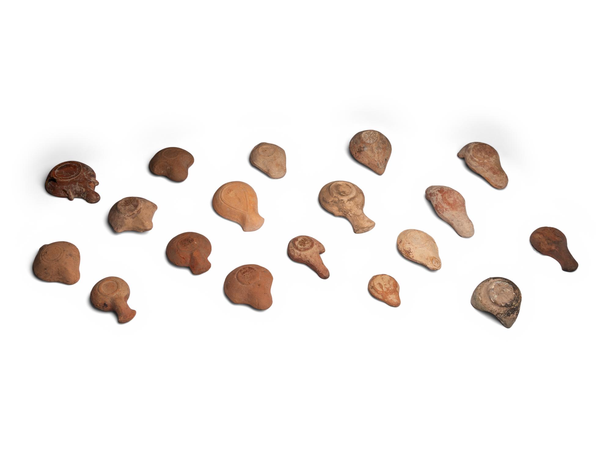 Nineteen Greco-Roman Terracotta Oil Lamps