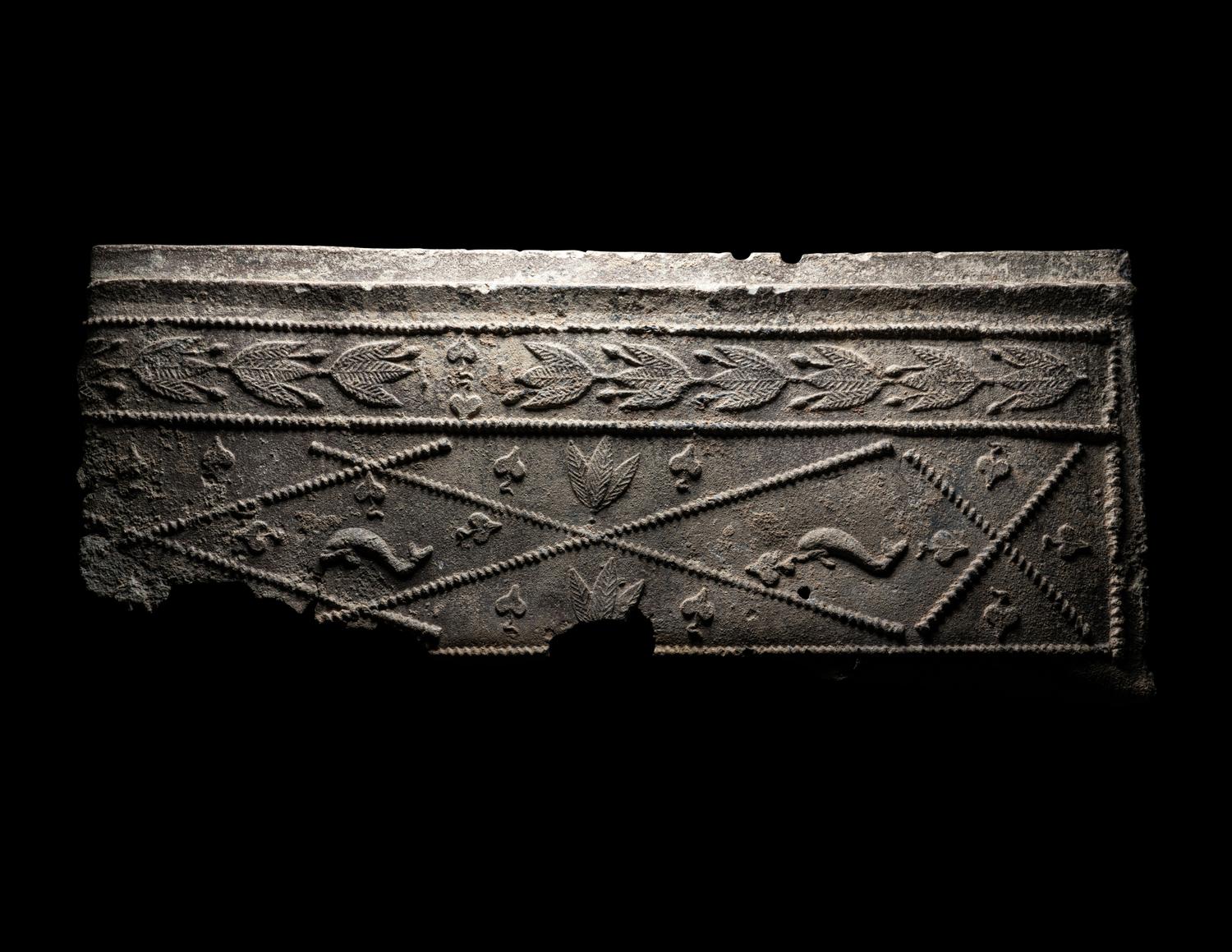 Two Roman Lead Sarcophagus Fragments