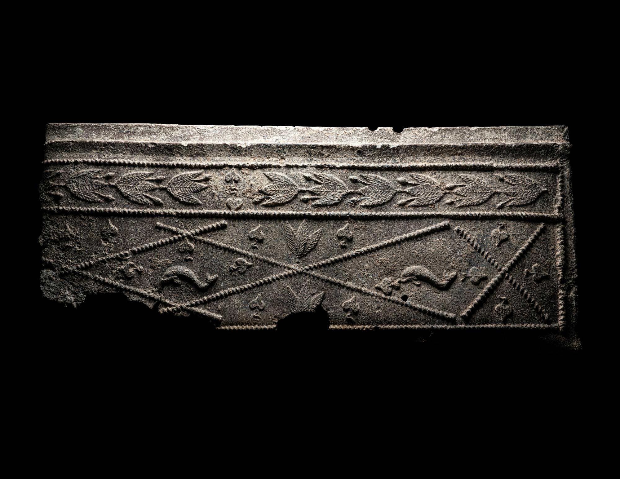 Two Roman Lead Sarcophagus Fragments