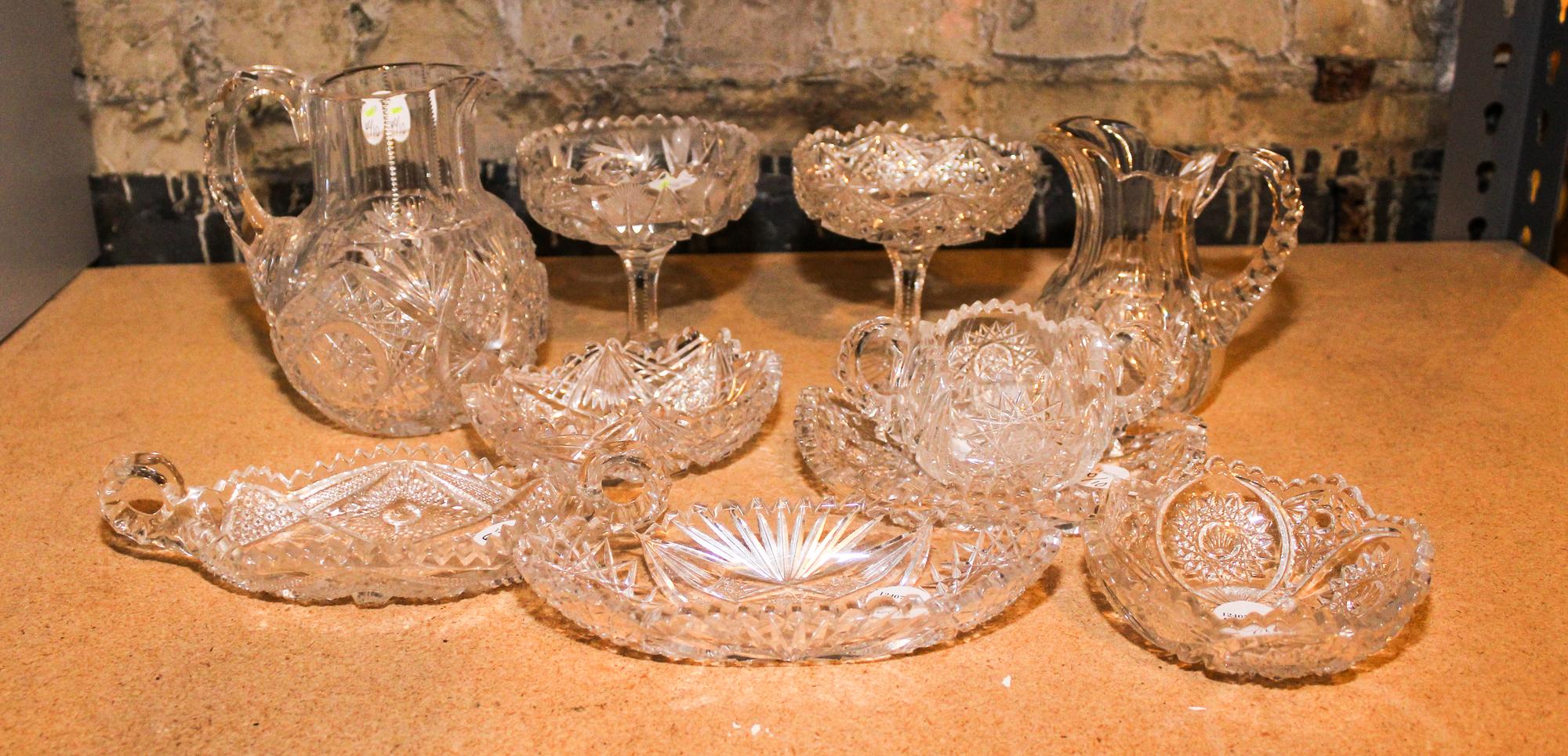 A Collection of Seven Cut Glass Articles Height 7 inches. — 19TH/20TH CENTURY