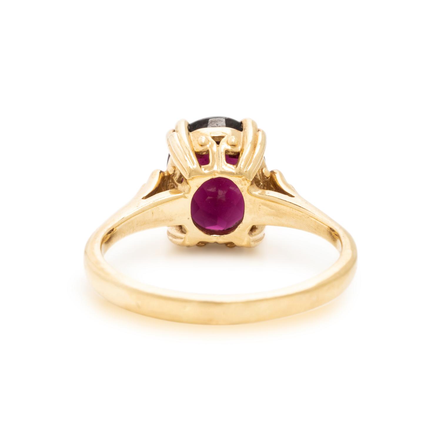 Garnet and Yellow Gold Ring
