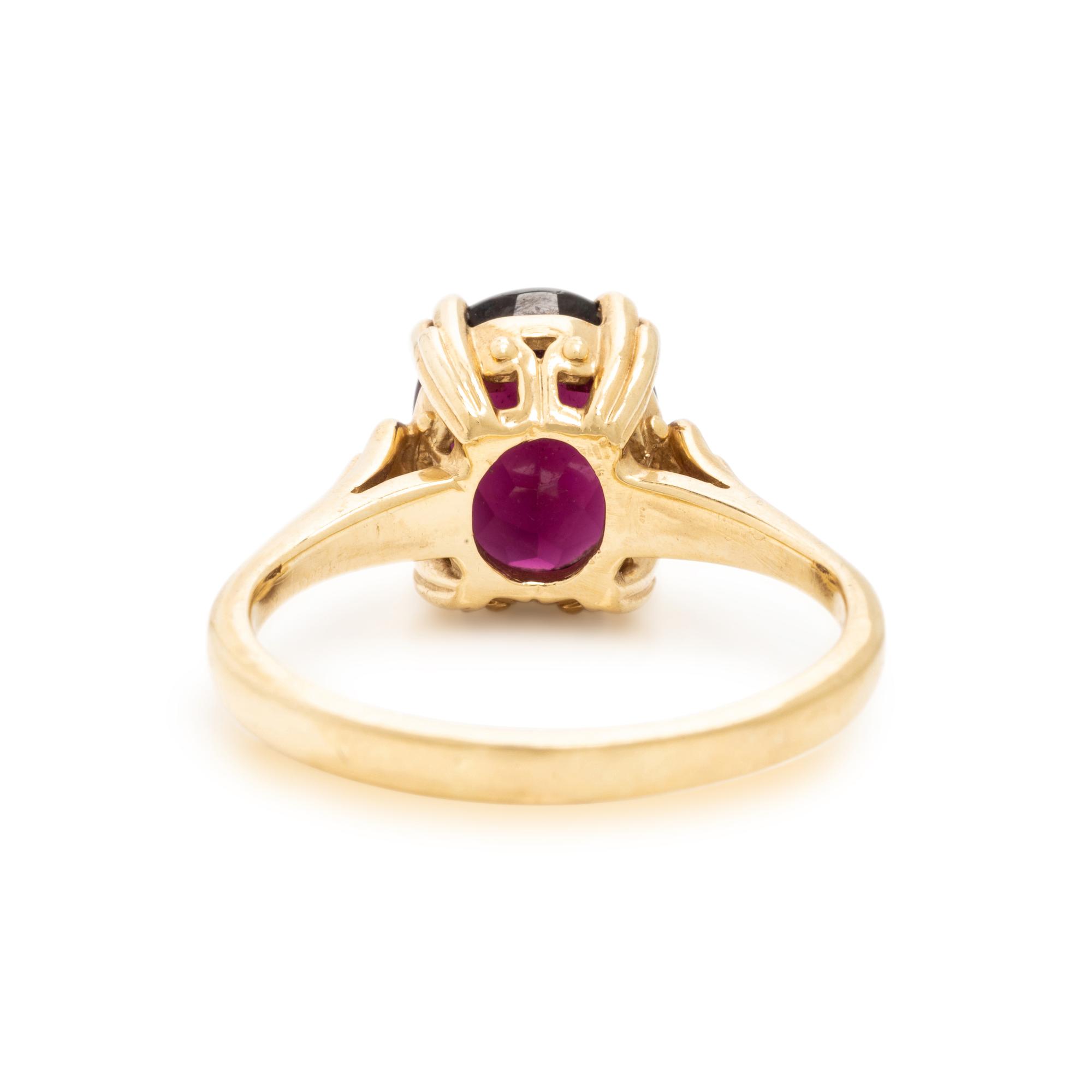 Garnet and Yellow Gold Ring