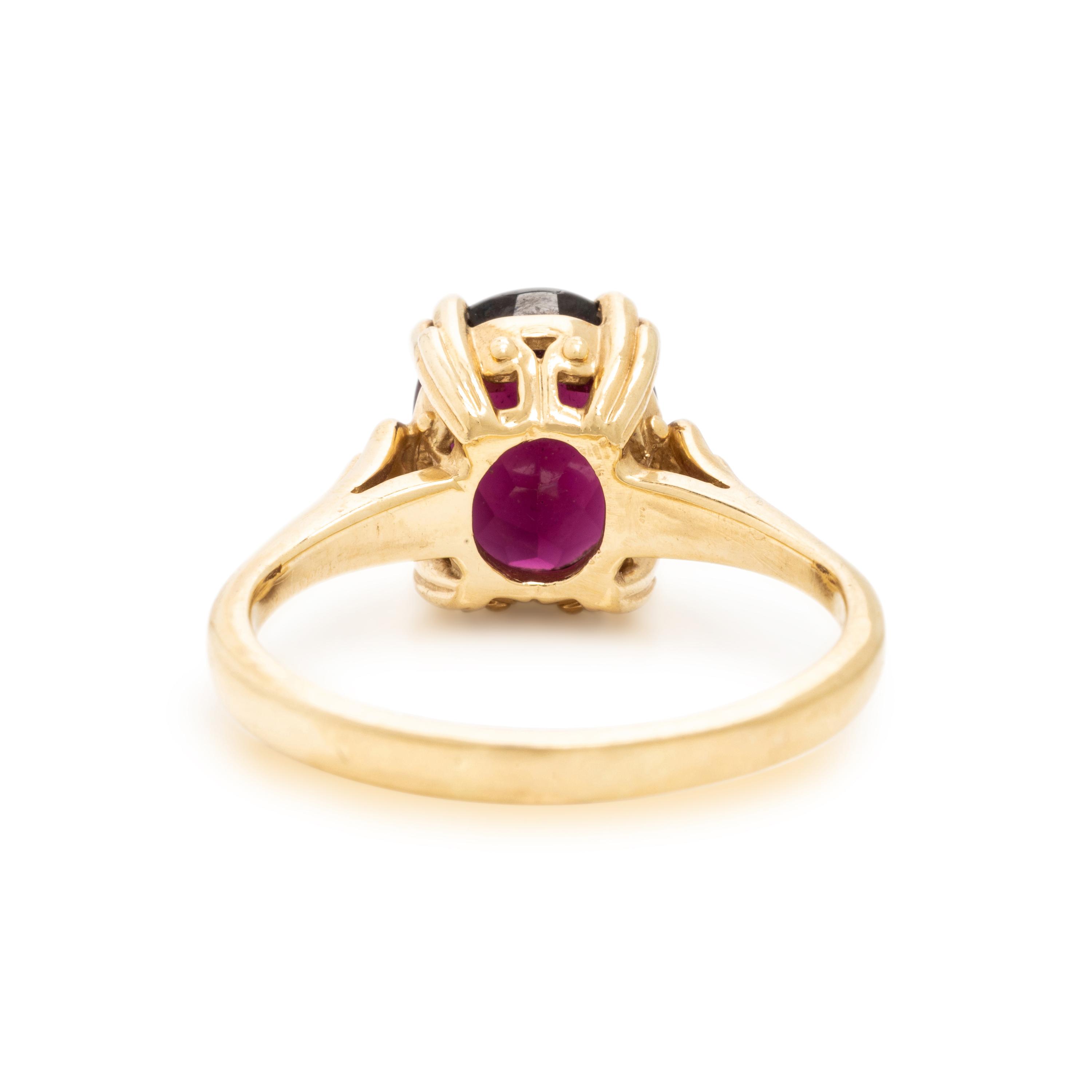 Garnet and Yellow Gold Ring