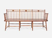 A Windsor rod-back settee, early 19th century