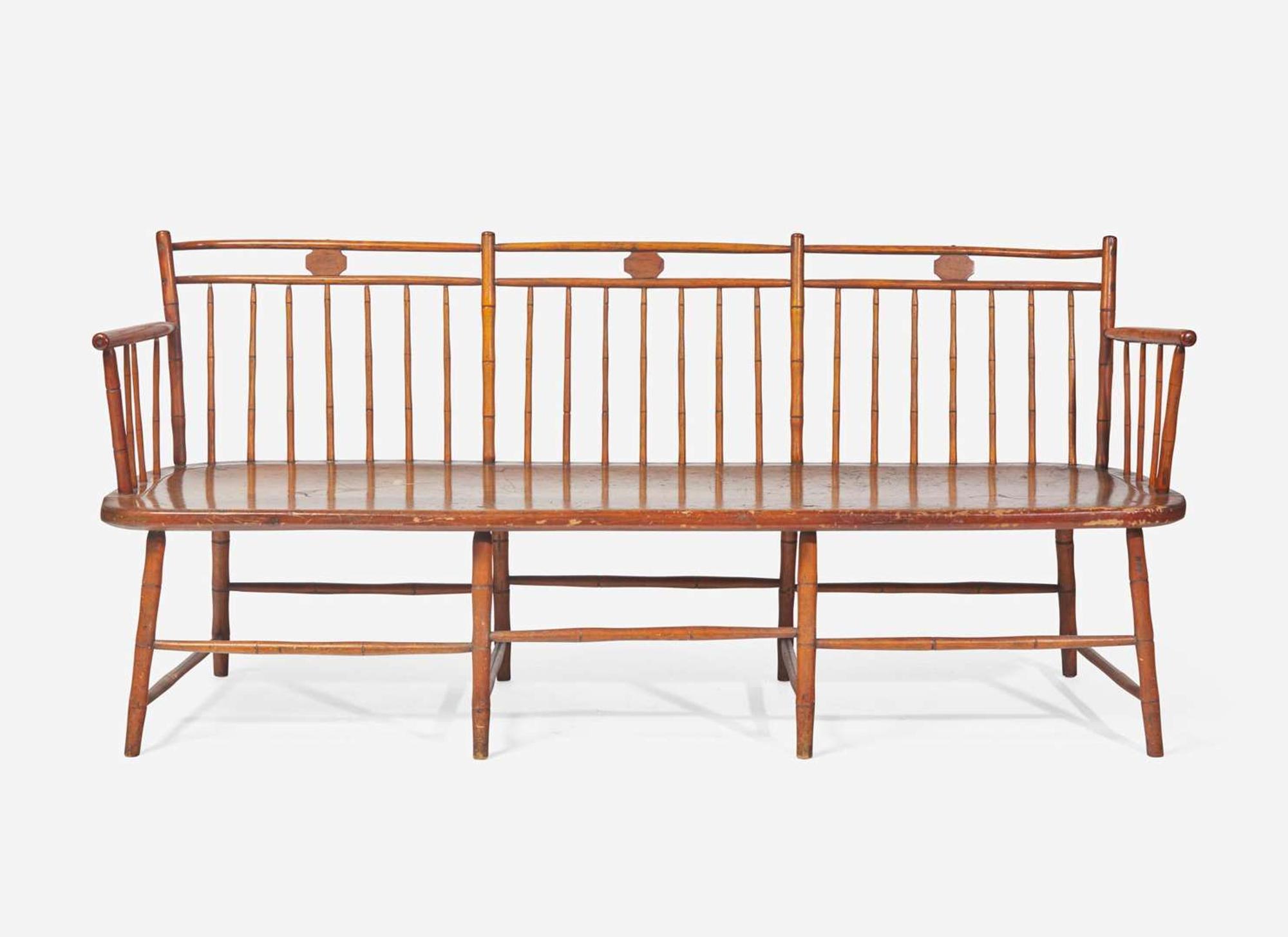 A Windsor rod-back settee, early 19th century
