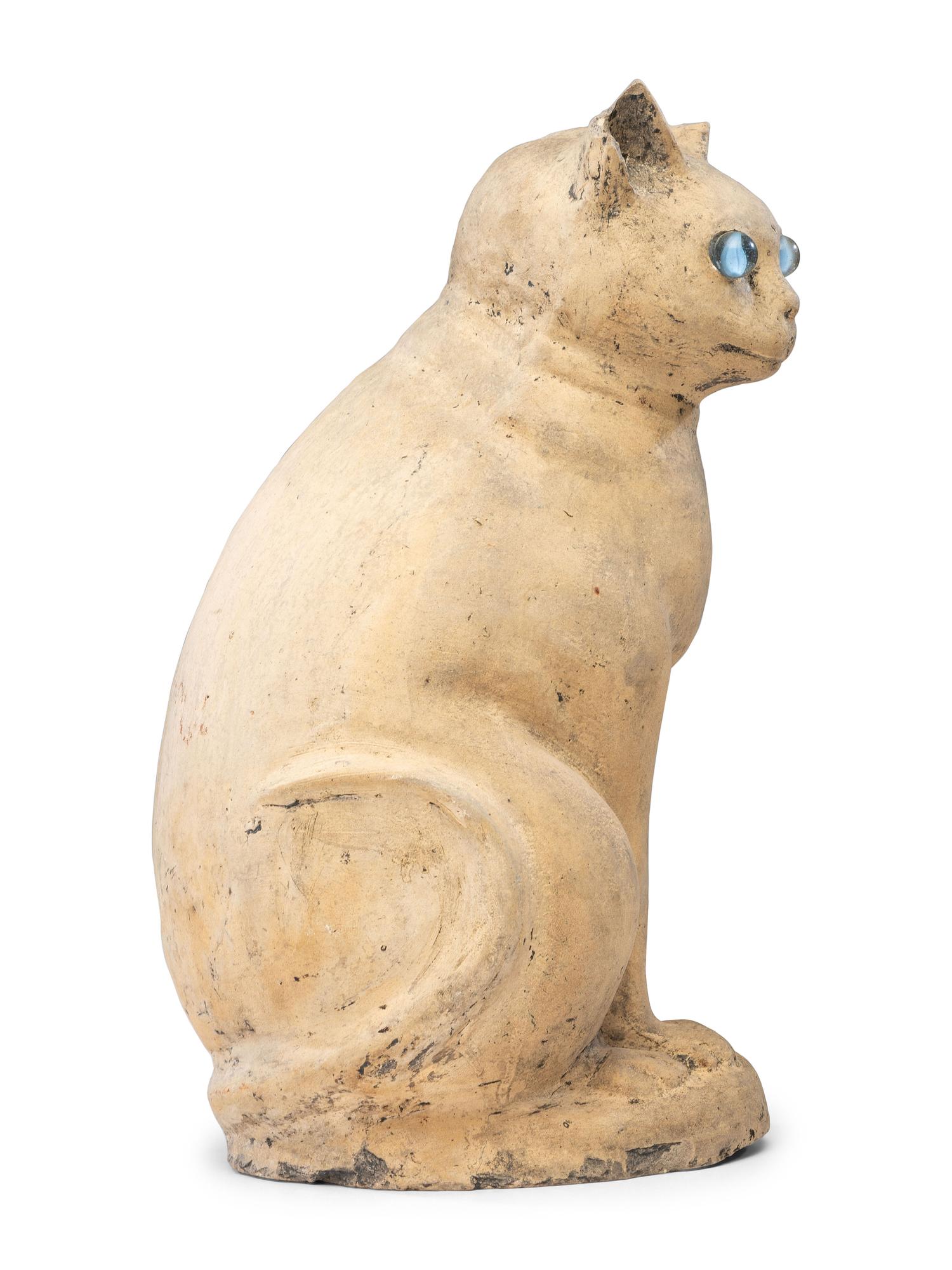 A Rare Molded Stoneware Cat