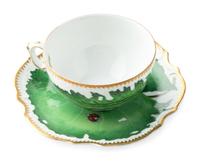 An Anna Weatherley Green Leaf Porcelain Dinner Service