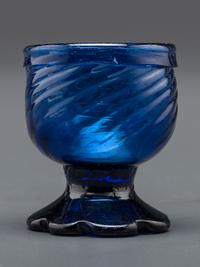 A Blown-Glass Saltcellar in Cobalt Blue