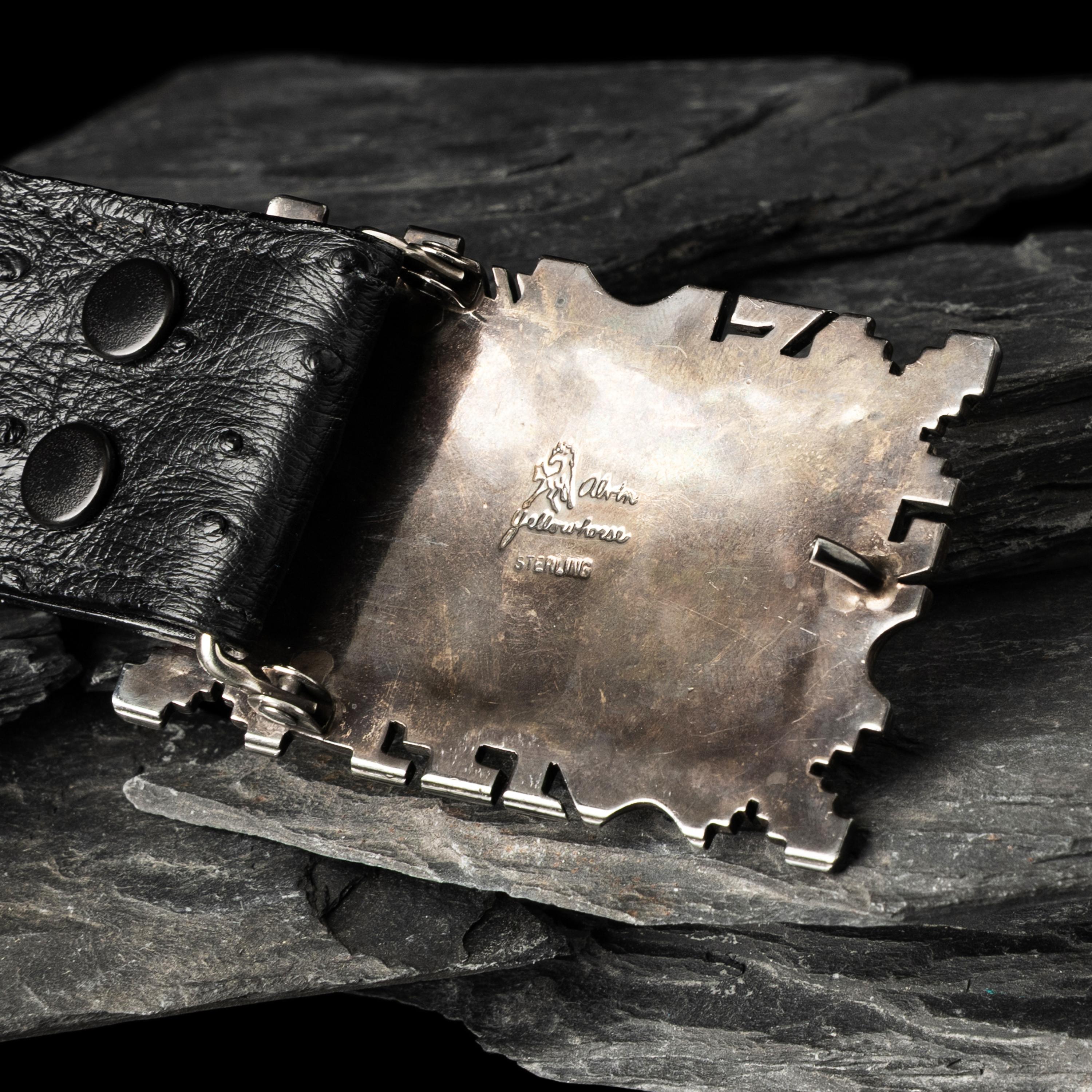 Alvin Yellowhorse (Diné, b. 1968) — Sterling Silver and Mosaic Inlay Belt Buckle