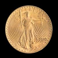 A United States 1910-S St. Gaudens $20 Gold Coin