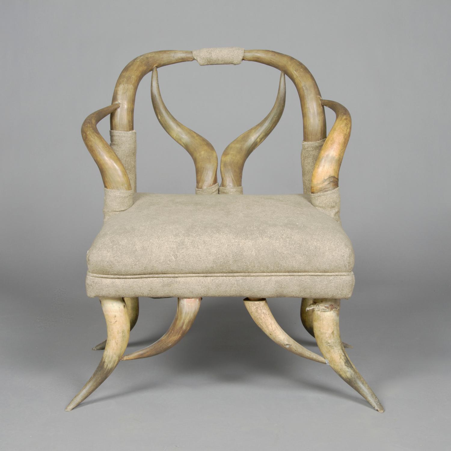 A Late Victorian Diminutive Horn Chair, Height 26 1/2 inches.