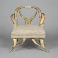 A Late Victorian Diminutive Horn Chair, Height 26 1/2 inches.