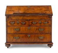 A George I Walnut Slant-Front Bureau