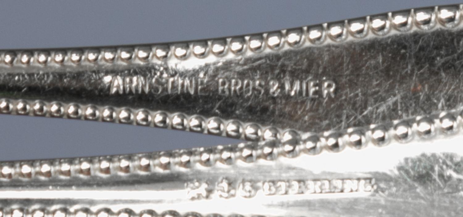 An American Silver Flatware Service, Gorham Mfg. Co., Providence, RI, 1882, Lancaster pattern, comprising: 12 dinner forks 11 salad for