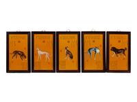 A Set of Ten Framed Chinese Porcelain Plaques After Lang Shi'Ing (1688-1766)