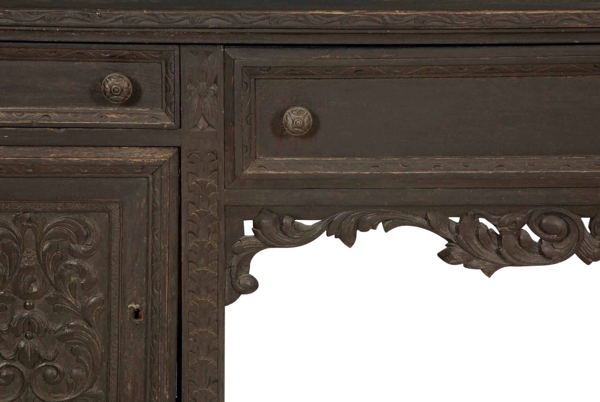 A Minzner Carved Oak Jacobean Style Side Board