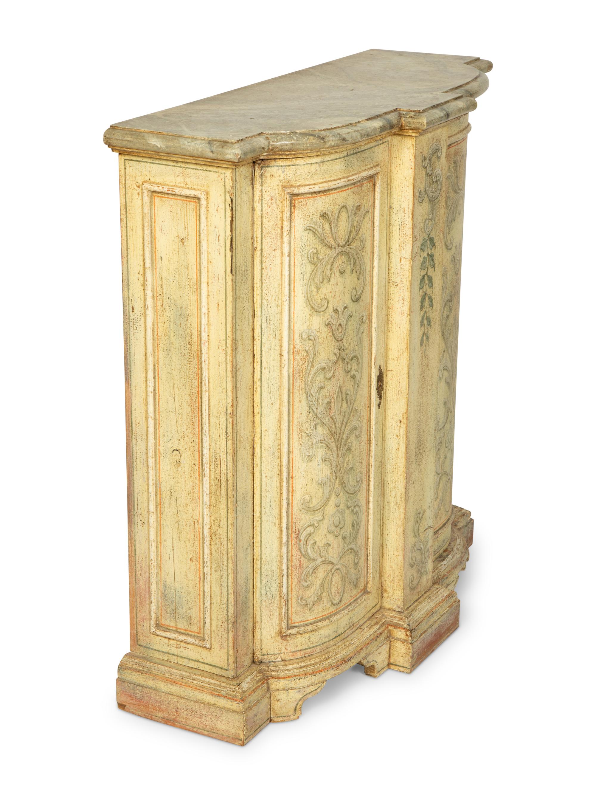 An Italian Style Painted Console Cabinet