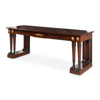 A Regency Part Ebonized and Ormolu-Mounted Mahogany Console Table