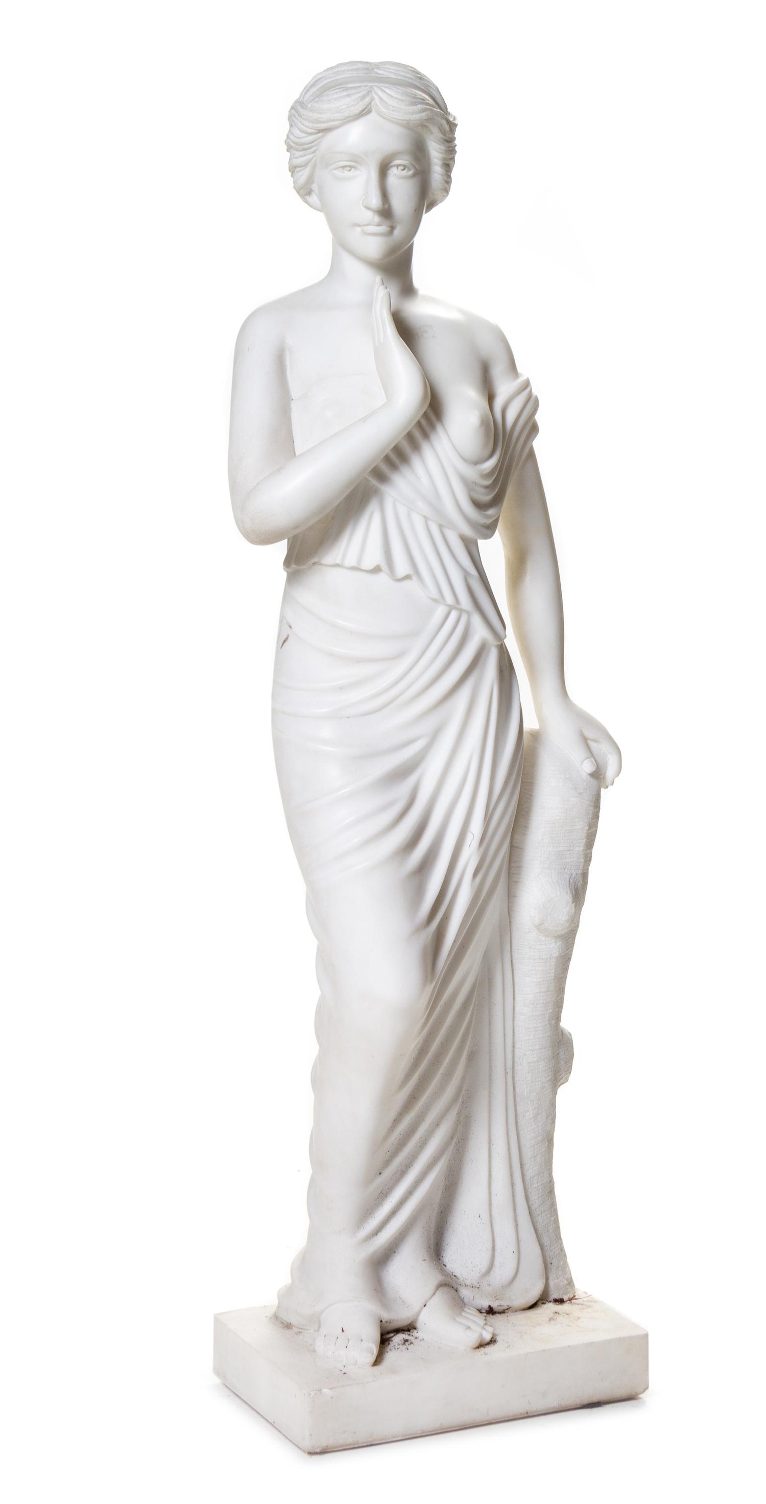 A Continental Carved Alabaster Figure Height 40 inches. — LATE 19TH/EARLY 20TH CENTURY