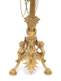 A Neoclasscial Brass Candelabrum Mounted as a Table Lamp