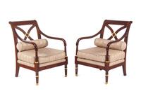 A Pair of Regency Style Parcel Gilt Armchairs