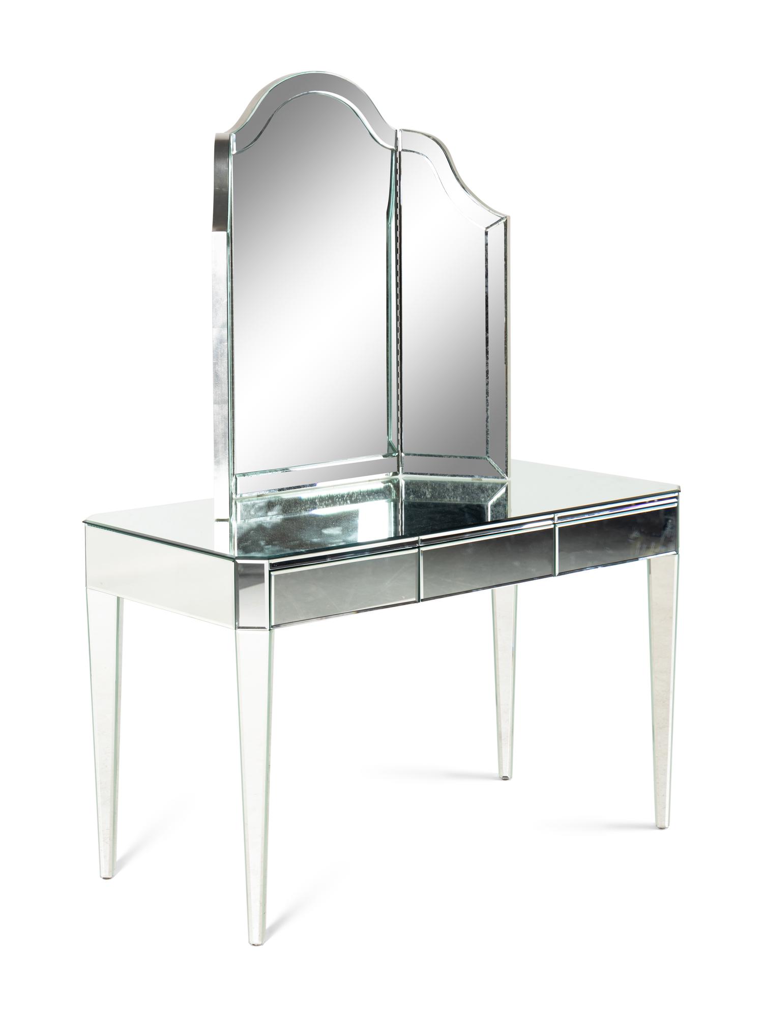 A Nancy Corzine Harlow Mirrored Dressing Table and Mirror