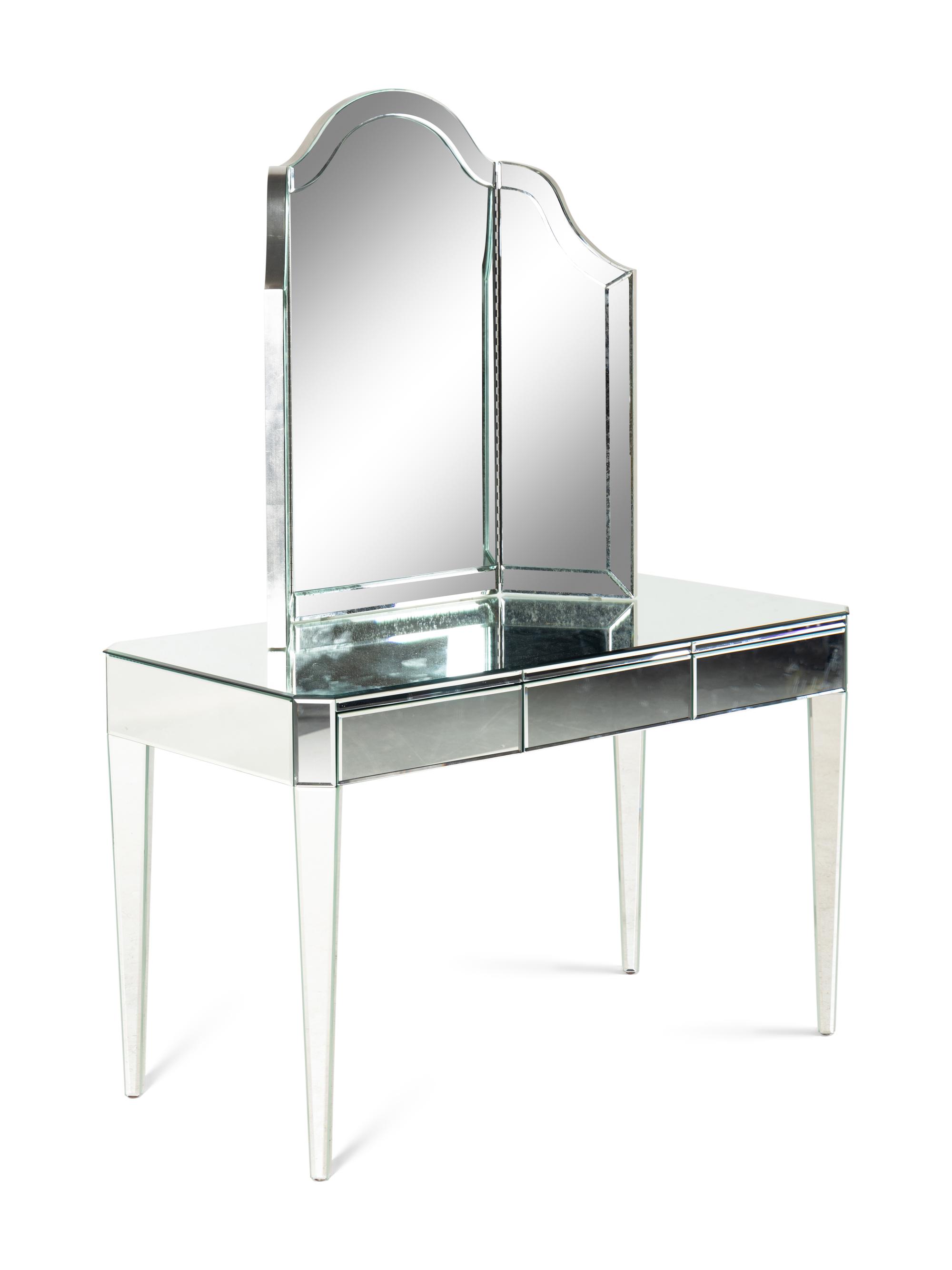 A Nancy Corzine Harlow Mirrored Dressing Table and Mirror