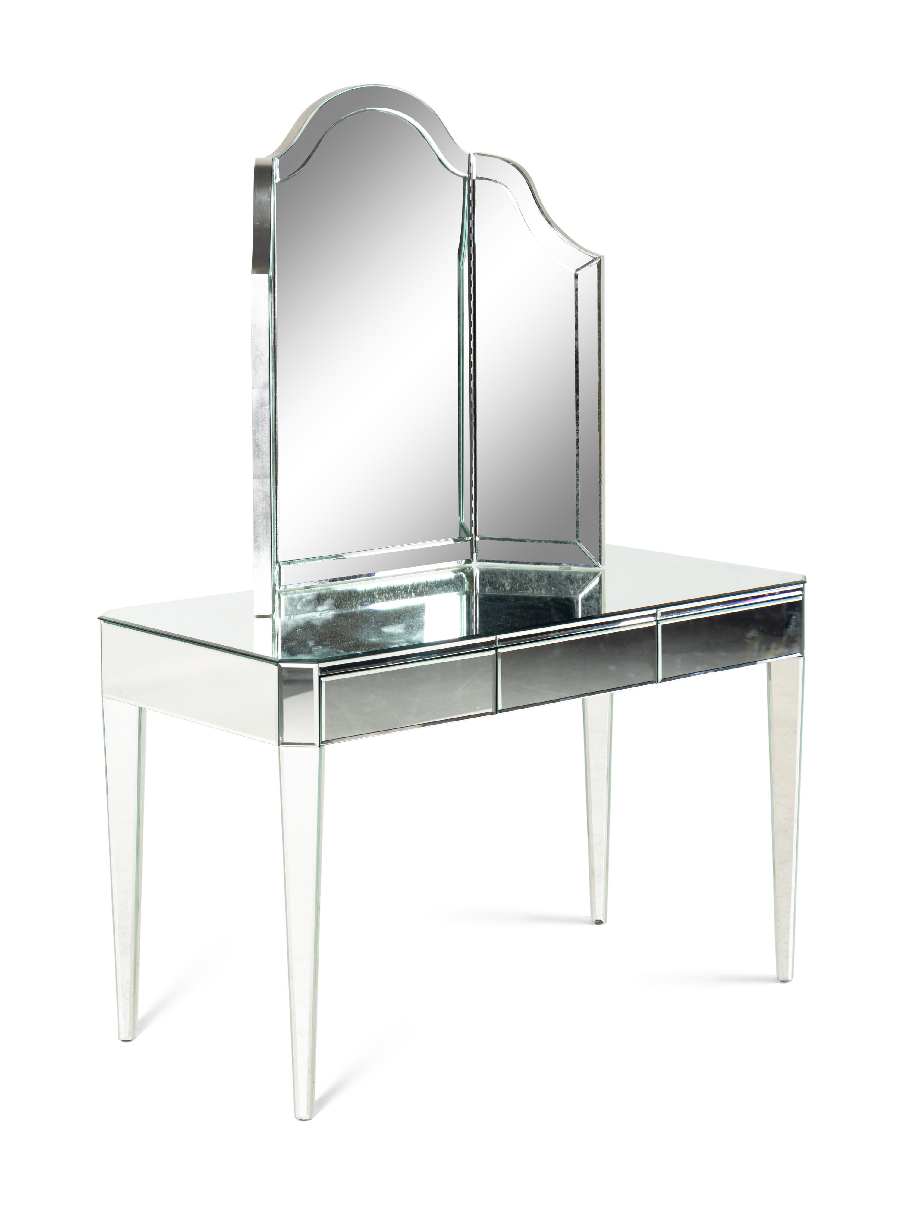 A Nancy Corzine Harlow Mirrored Dressing Table and Mirror