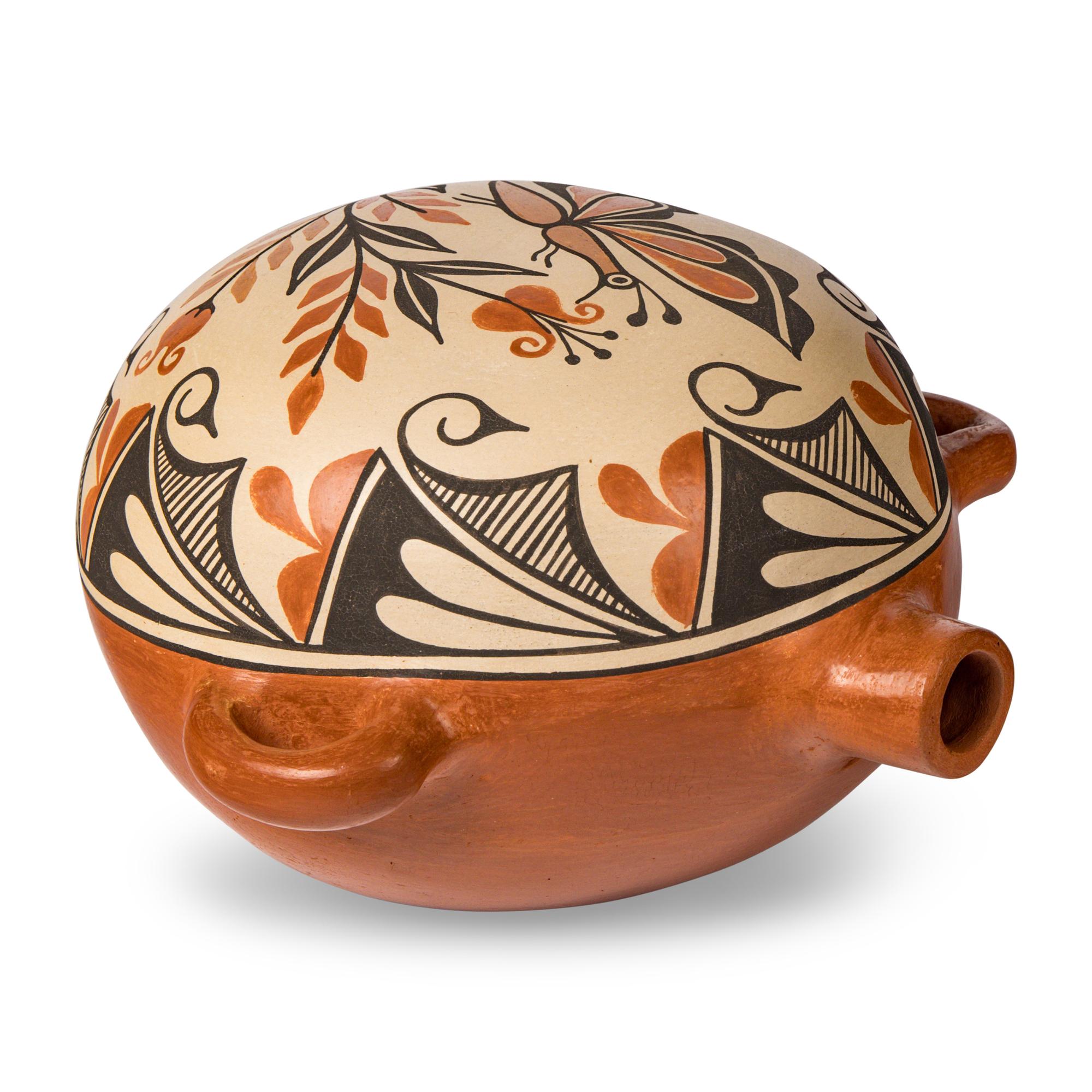 Sofia Medina (Zia, 1932-2010) — Polychrome Four-Color Pottery Canteen