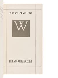 CUMMINGS, Edward Estlin (“e e cummings”) (1894-1962). W . New York: Horace Liveright Inc., 1931.