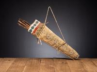 Yankton Sioux Beaded Hide Quiver, with Arrows