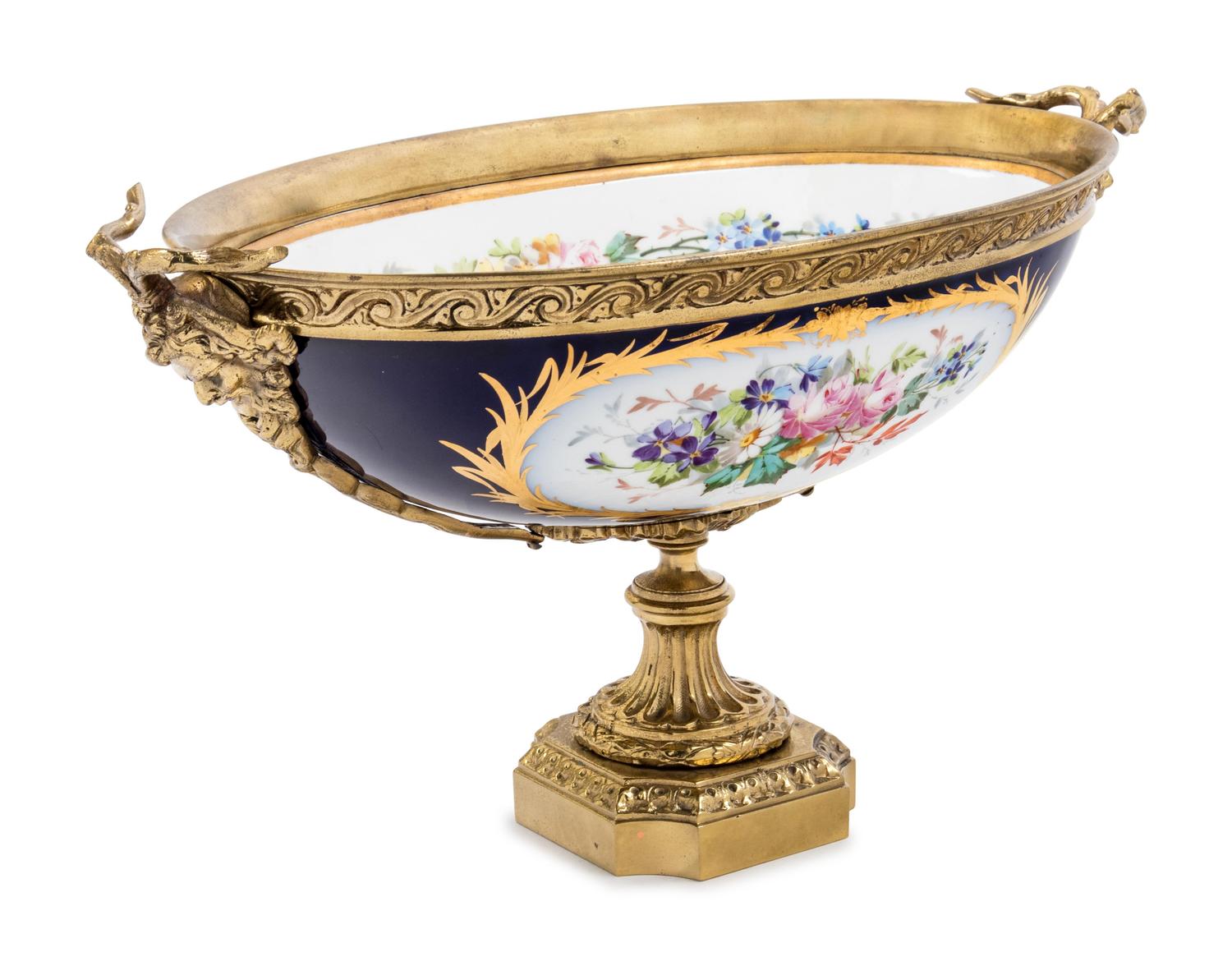 A Gilt Bronze Mounted Sèvres Style Porcelain Center Bowl