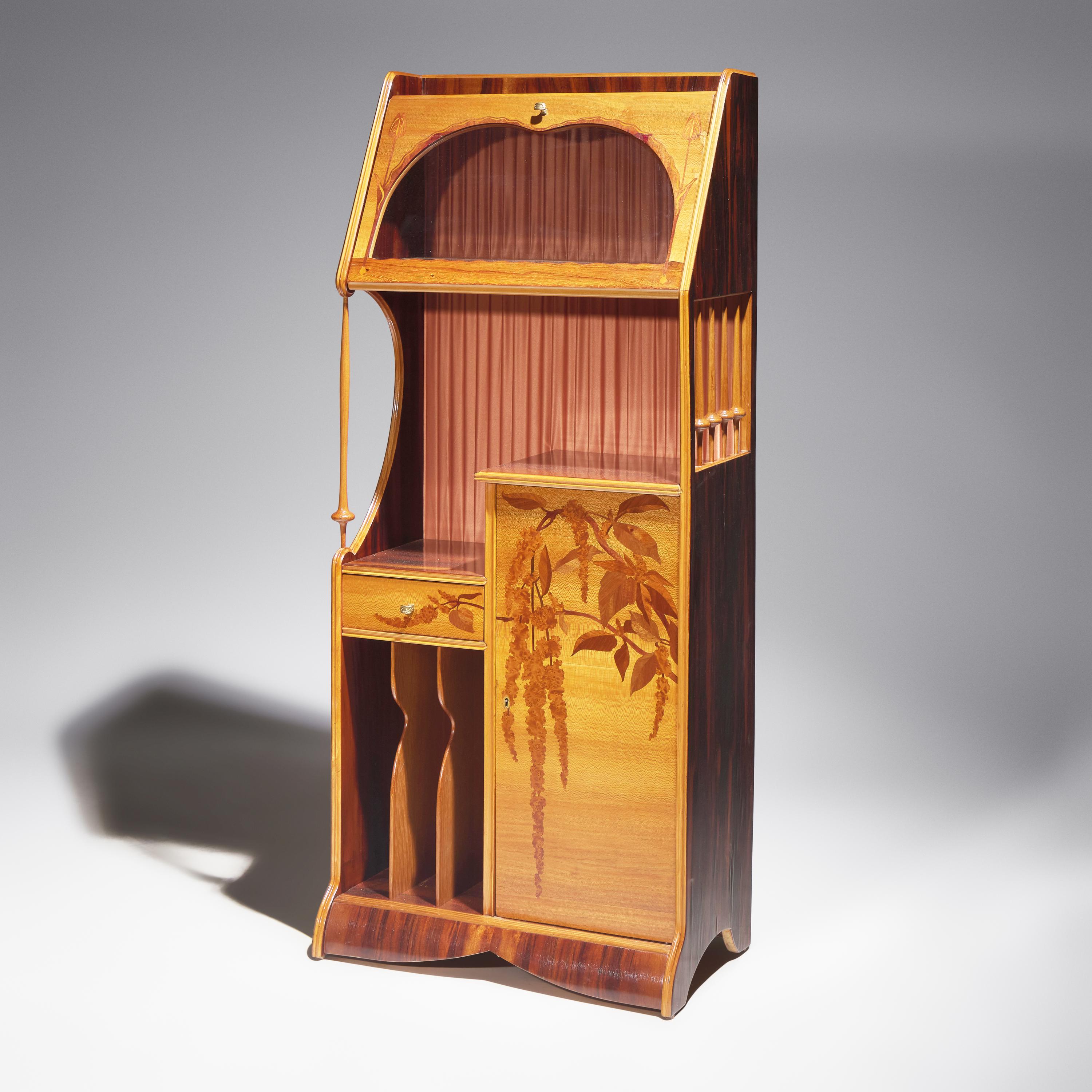 Louis Majorelle (French, 1859–1926) — French Art Nouveau Cabinet with Wisteria Marquetry, c. 1900-03