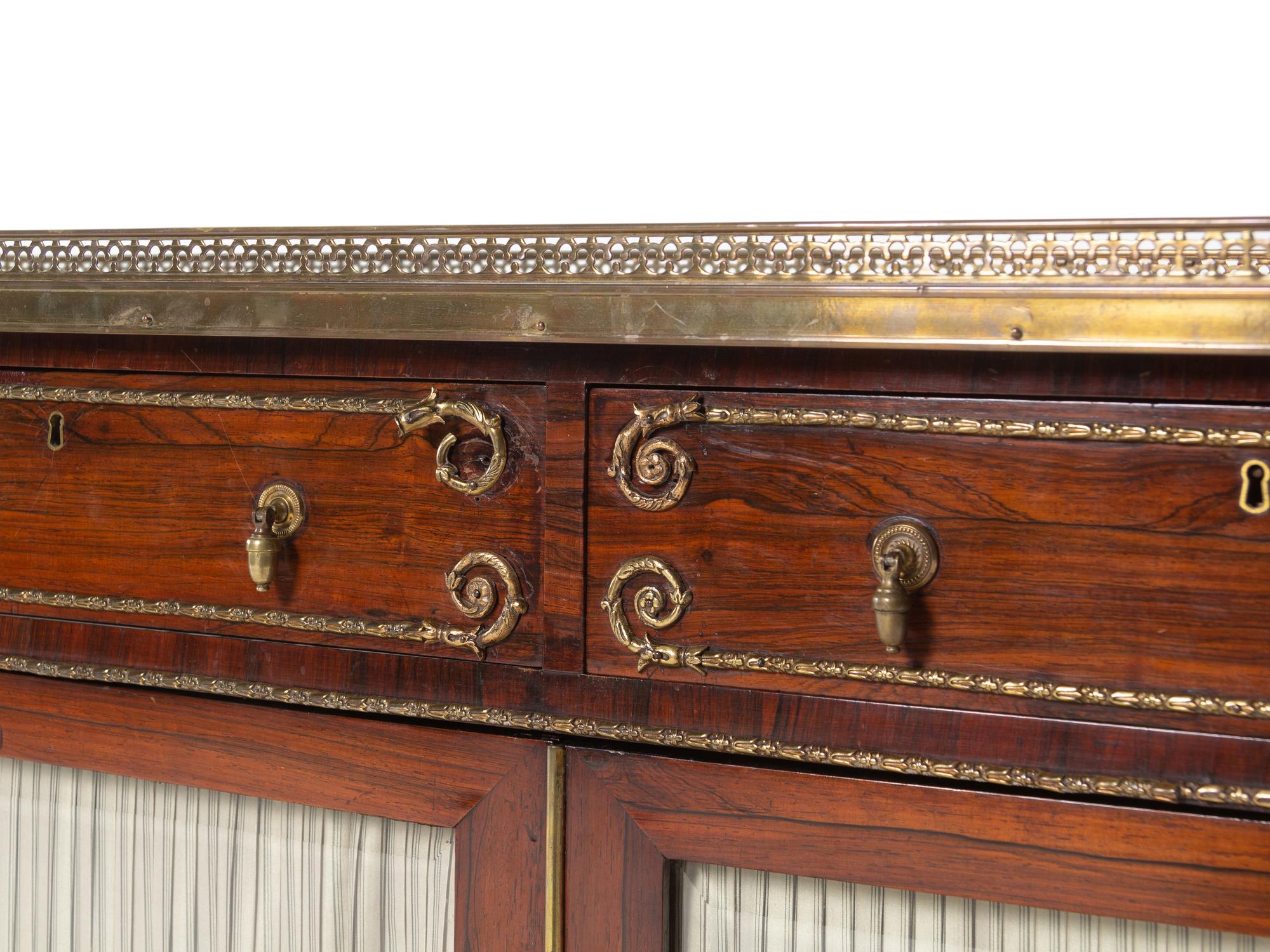 A Regency Brass Mounted Indian Rosewood Side Cabinet