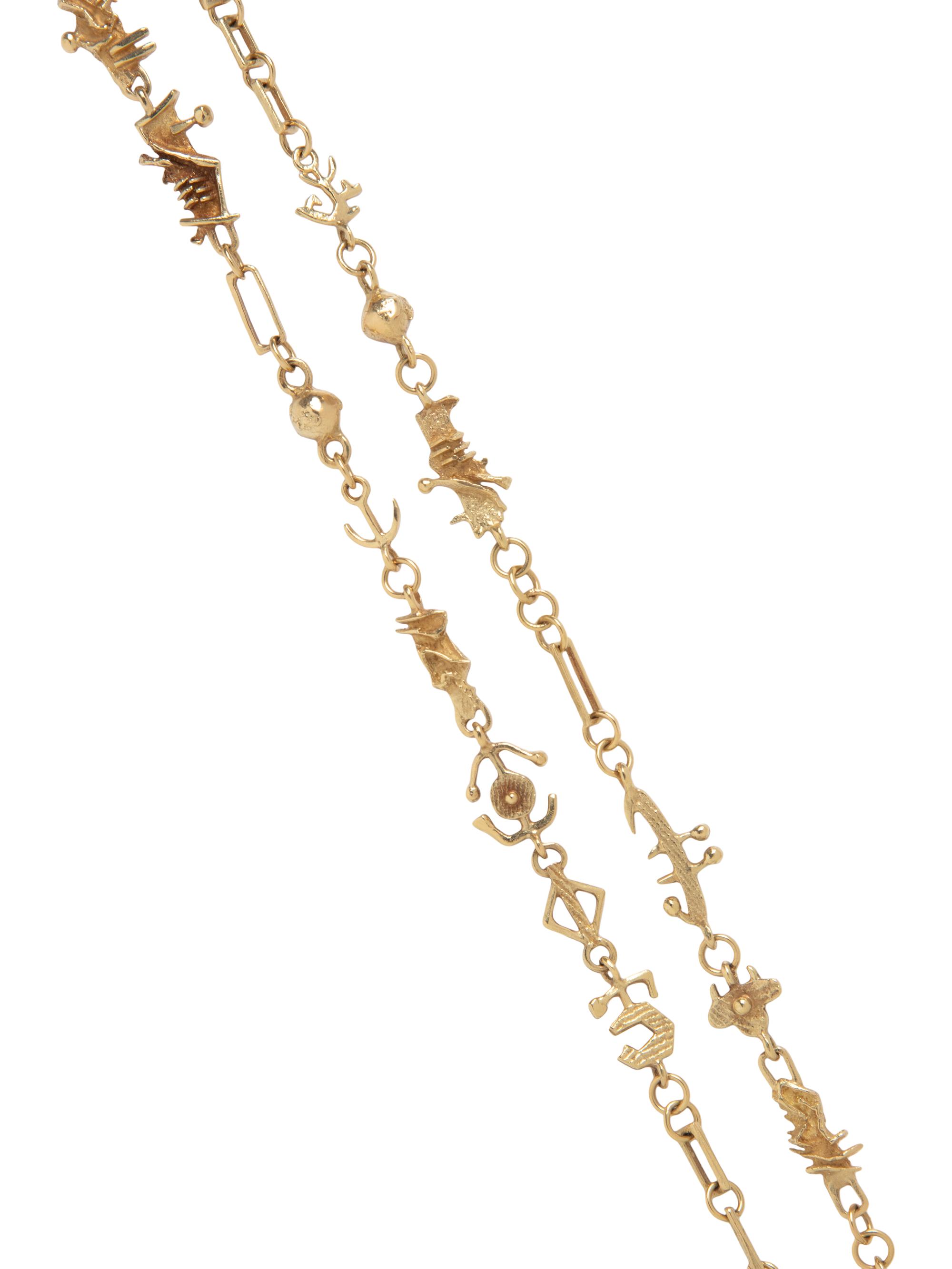 ARNALDO POMODORO, YELLOW GOLD LONG NECKLACE