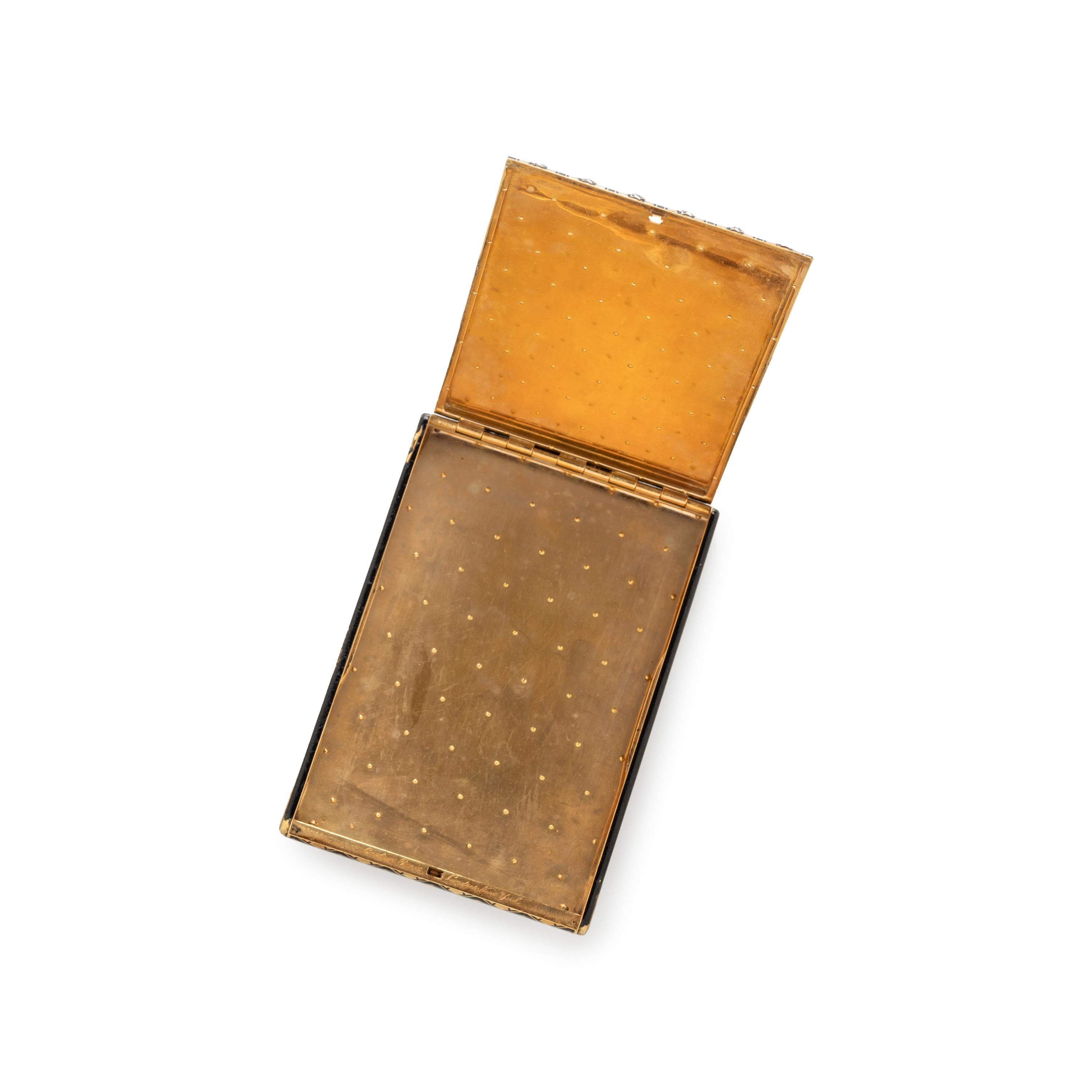 CARTIER, YELLOW GOLD, ENAMEL AND DIAMOND CIGARETTE CASE